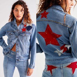Free People x Understated Leather Lone Star Blue Denim Jacket